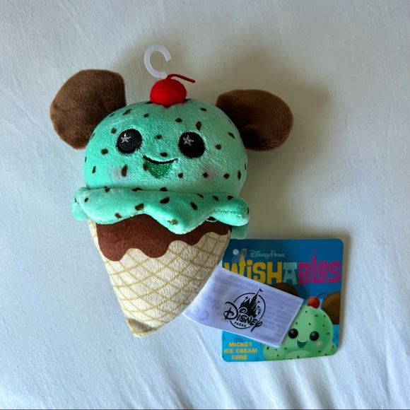 NWT Disney Parks Wishables Limited Release Mickey Ice Cream Cone Plush - Picture 1 of 5